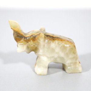 4/$20 Vintage Carved Stone Elephant Minatare Figure Statue Hand Carved 1.75 IN